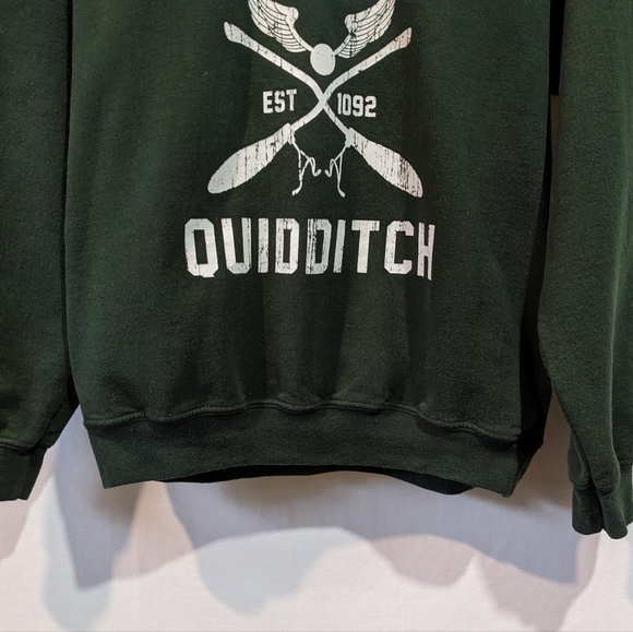 Harry Potter Slytherin Quidditch Cotton Blnd Gildan Crewneck Sweatshirt Sz Med - Picture 4 of 11